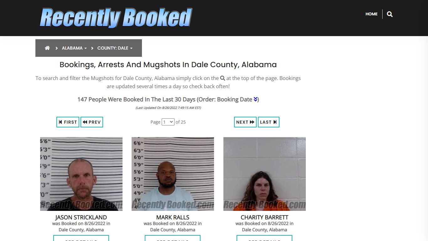 Recent bookings, Arrests, Mugshots in Dale County, Alabama